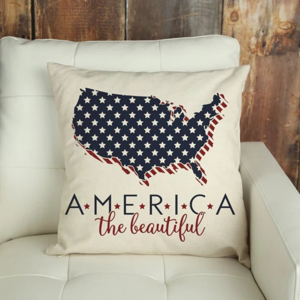 NEW 18 x 18 pillow cover. Patriotic Accent pillow cover.